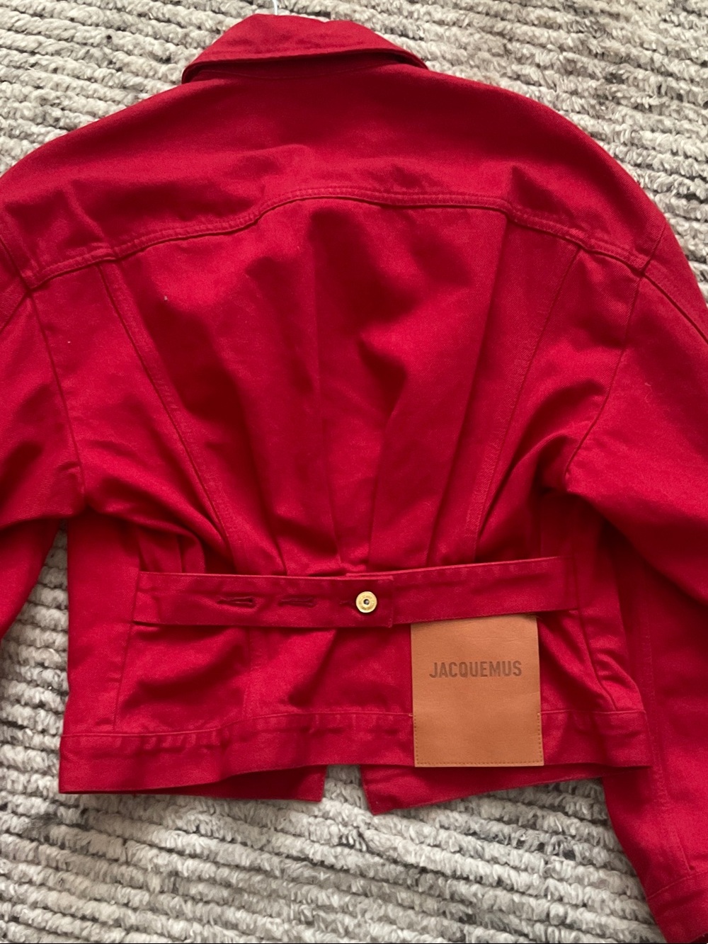 Jacquemus Vibrant Red Tailored Cropped Jacket